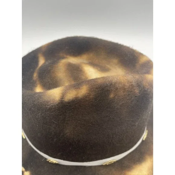 FREE PEOPLE x ASN Rodeo In LA Cowboy Hat BROWN WOOL W/ WESTERN BUCKLE DETAIL, M FREE PEOPLE x ASN Rodeo In LA Cowboy Hat BROWN WOOL W  main image 4